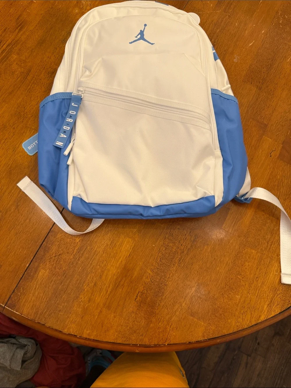 Jordan White and Light Blue Backpack